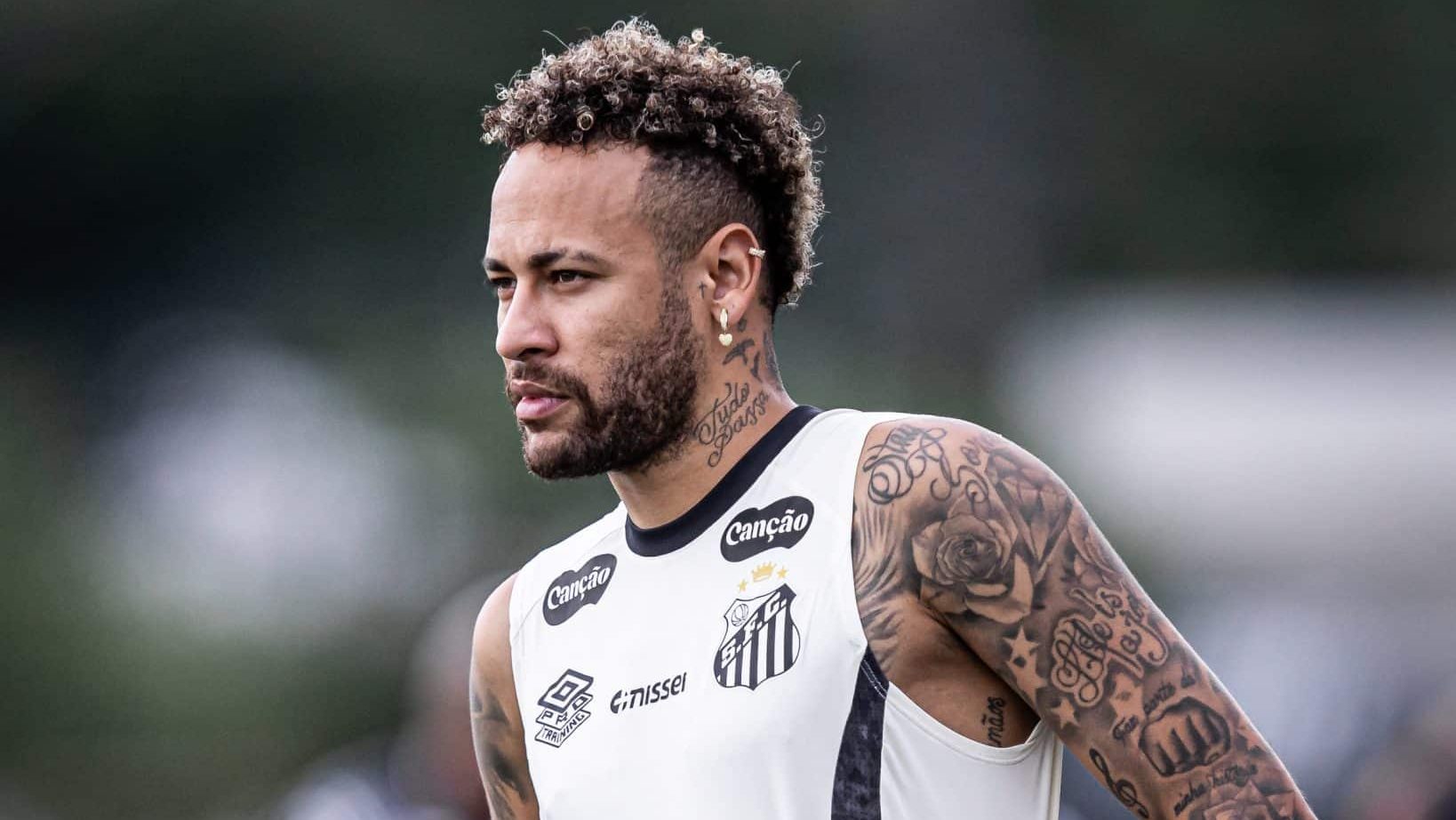 Neymar treinando pelo Santos