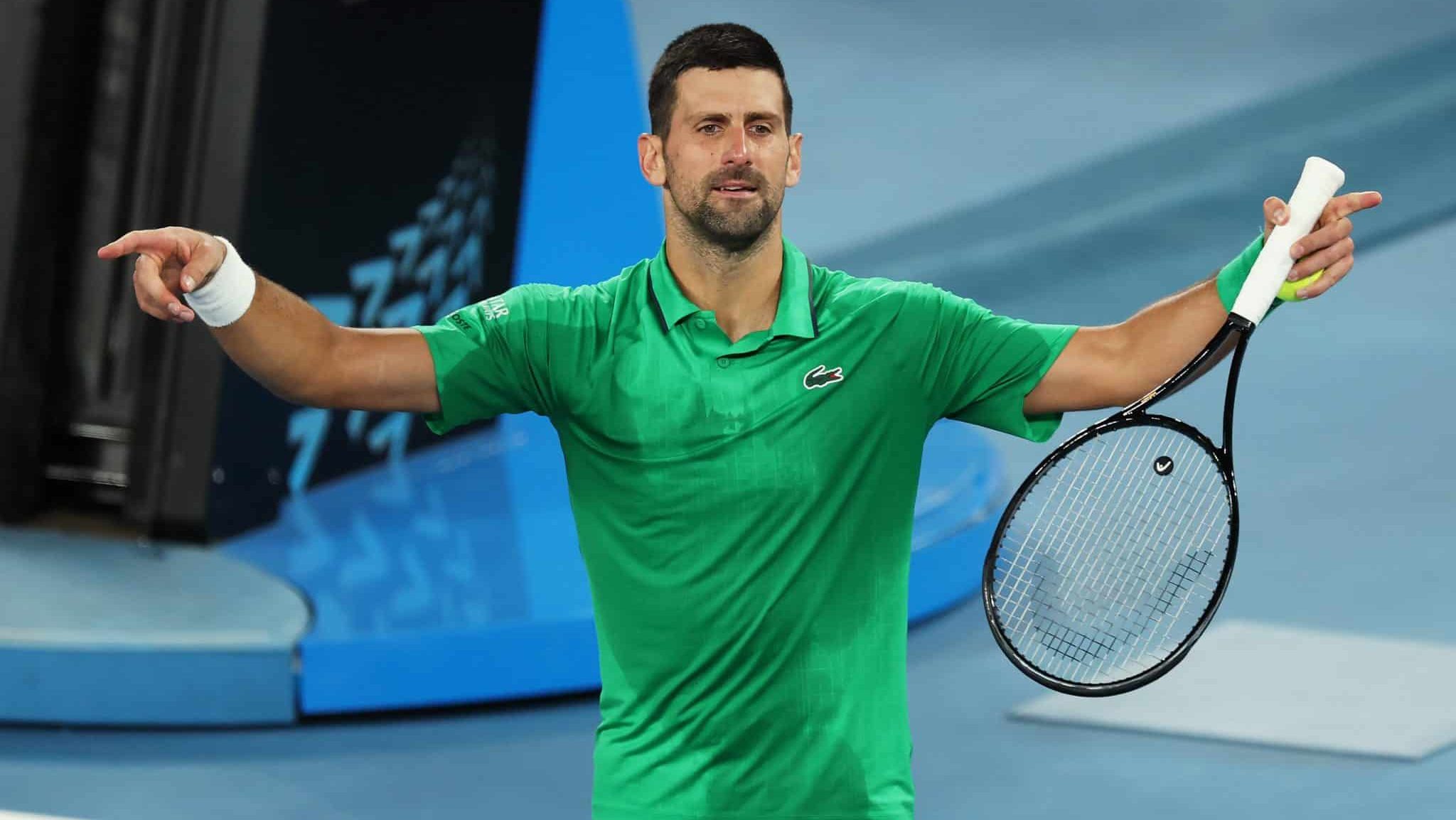 Novak Djokovic em ação pelo Australian Open