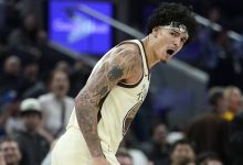 Gui Santos em ação pelo Golden State Warriors